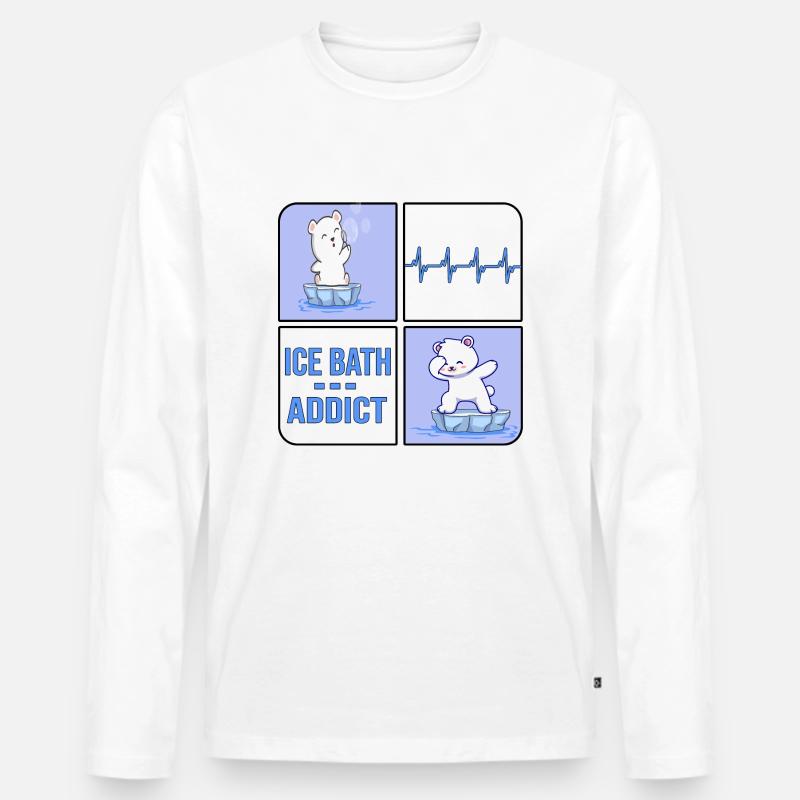 eisbader winterbader eisbär icebath addict - Männer Premium Bio Langarmshirt - Weiß