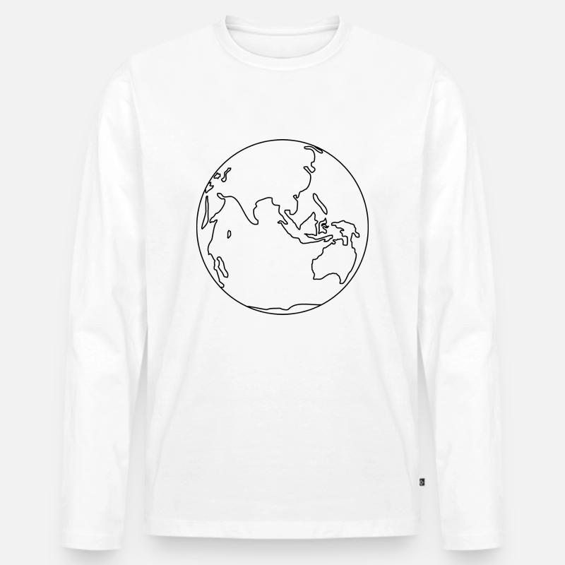 Erde - Männer Premium Bio Langarmshirt - Weiß