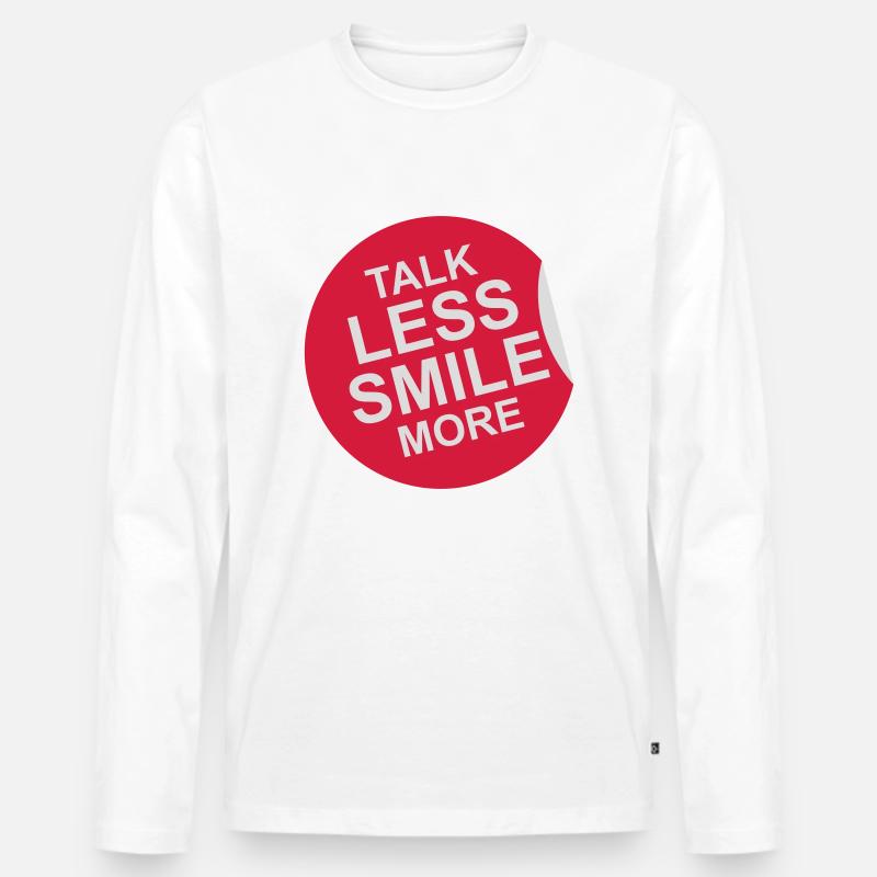 talk less smile more - Männer Premium Bio Langarmshirt - Weiß