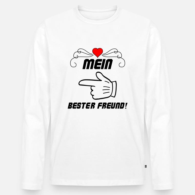 mein bester freund 2 - Männer Premium Bio Langarmshirt - Weiß