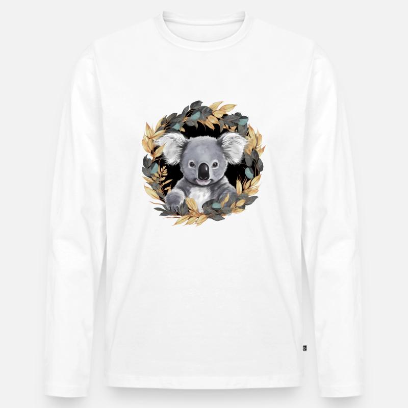 Süßer Koala - Männer Premium Bio Langarmshirt - Weiß