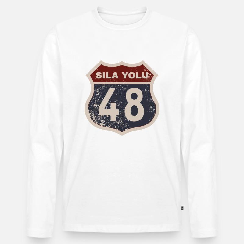 Muğla - Männer Premium Bio Langarmshirt - Weiß