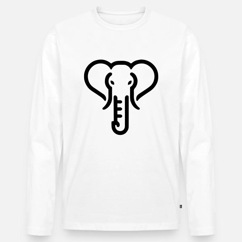 Elefant Illustration Geschenkidee - Männer Premium Bio Langarmshirt - Weiß