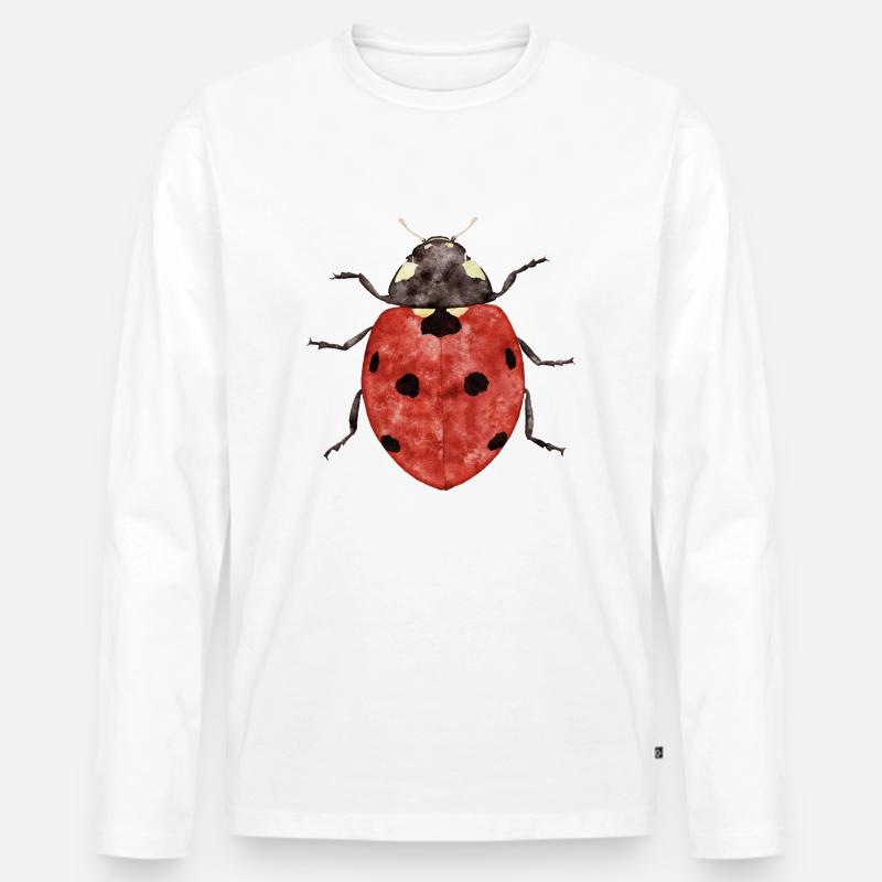 Marienkäfer - Männer Premium Bio Langarmshirt - Weiß