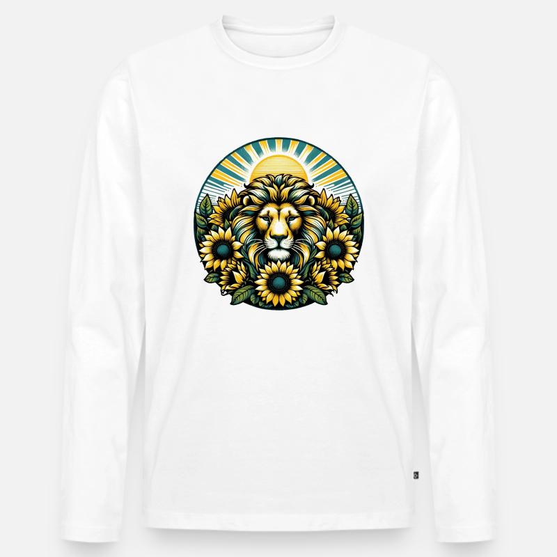 Löwe Löwe - Männer Premium Bio Langarmshirt - Weiß