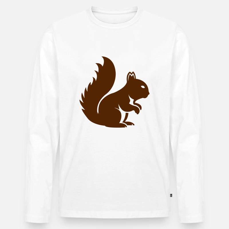Eichhörnchen Tier - Männer Premium Bio Langarmshirt - Weiß