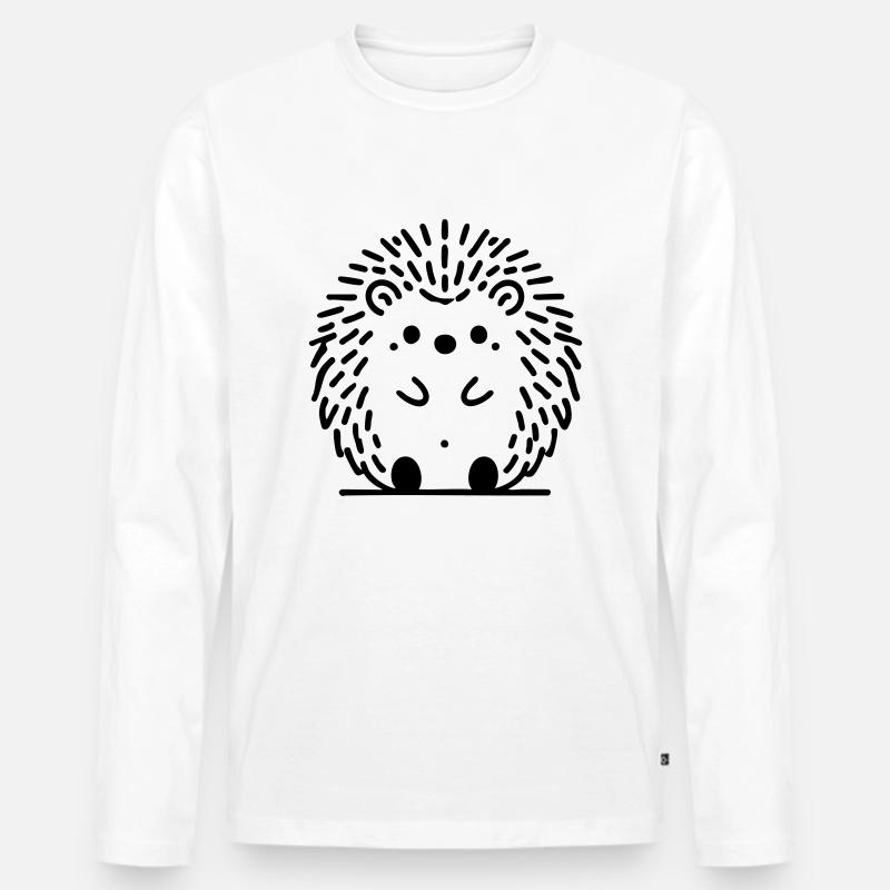 Igel Igelchen Herbst - Männer Premium Bio Langarmshirt - Weiß