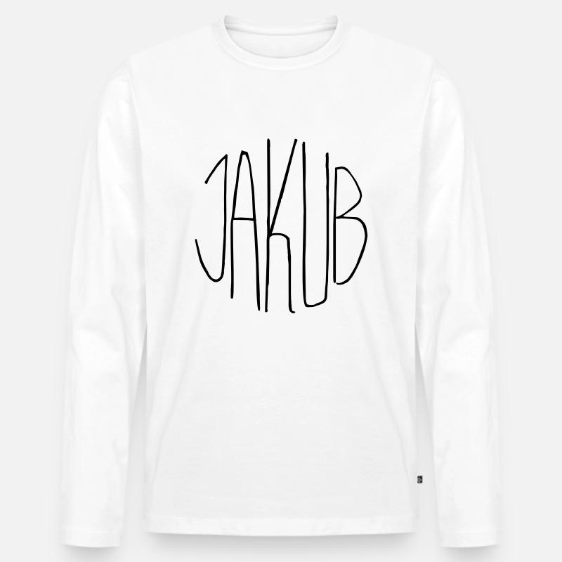 Jakub - Männer Premium Bio Langarmshirt - Weiß