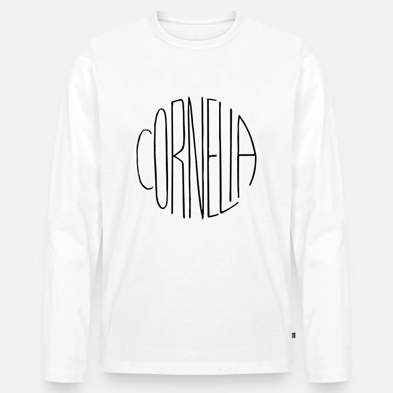 Cornelia - Männer Premium Bio Langarmshirt - Weiß