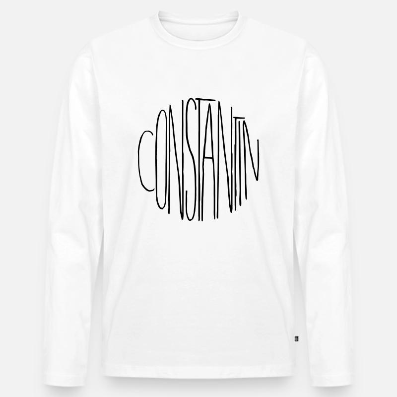Constantin - Männer Premium Bio Langarmshirt - Weiß