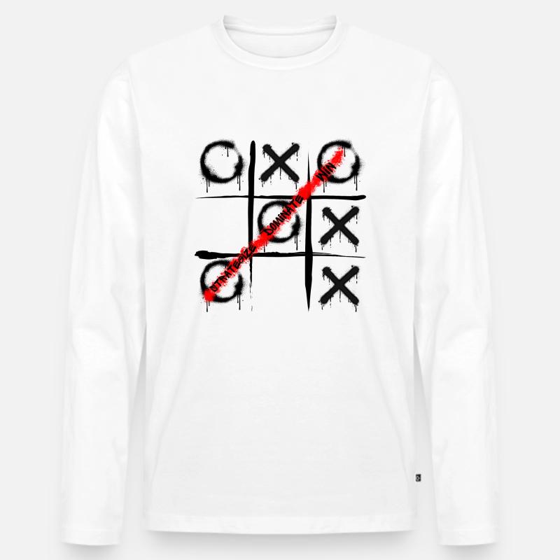 Tic Tac Toe - Graffiti-Stil - Männer Premium Bio Langarmshirt - Weiß