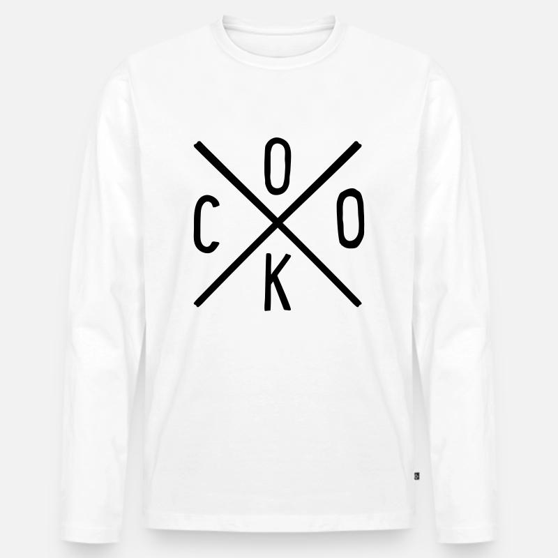 cook - Männer Premium Bio Langarmshirt - Weiß