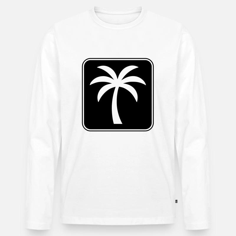 Palme Symbol Sommer - Männer Premium Bio Langarmshirt - Weiß