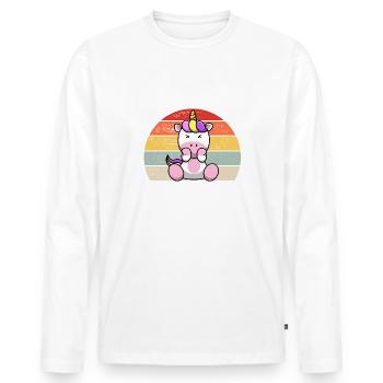 Arrêtez de me draguer, je suis timide - T-shirt manches longues Premium bio Homme - blanc - Devant - Nico (187cm)