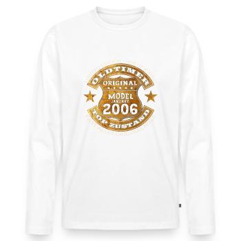 18. Geburtstag Oldtimer Januar Jahrgang 2006 - Männer Premium Bio Langarmshirt - Weiß - Vorne - Nico (187cm)