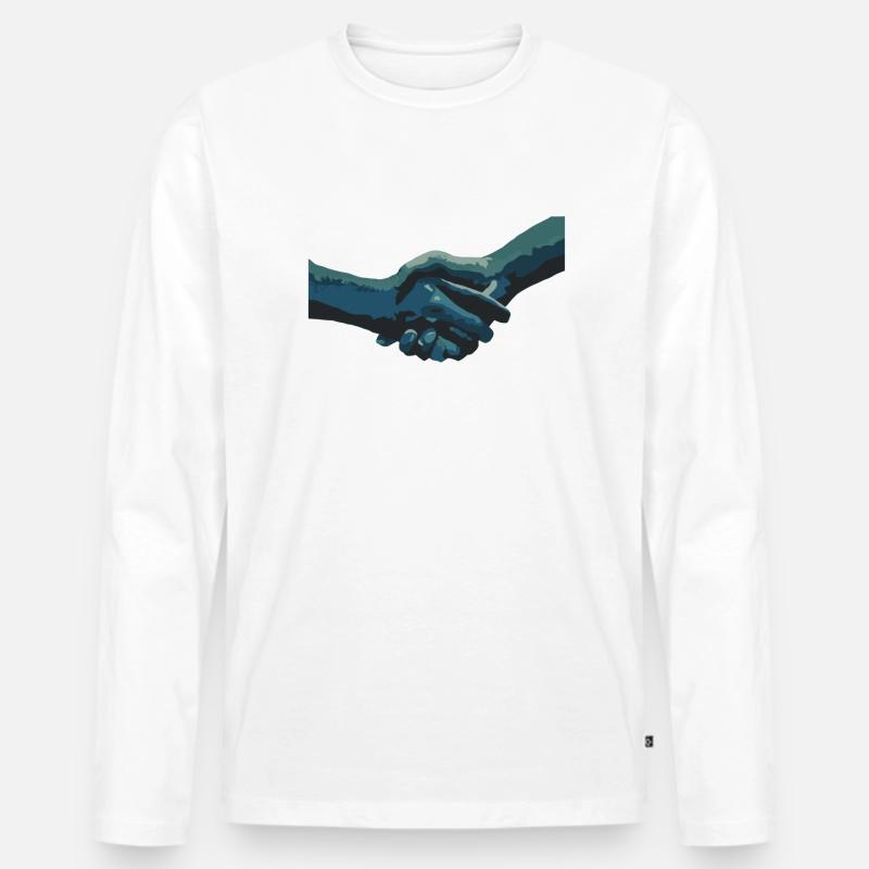hand in hand - Männer Premium Bio Langarmshirt - Weiß