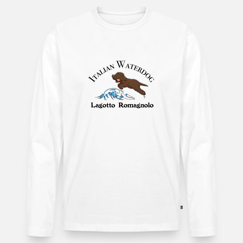 Waterdog1 2 - Männer Premium Bio Langarmshirt - Weiß