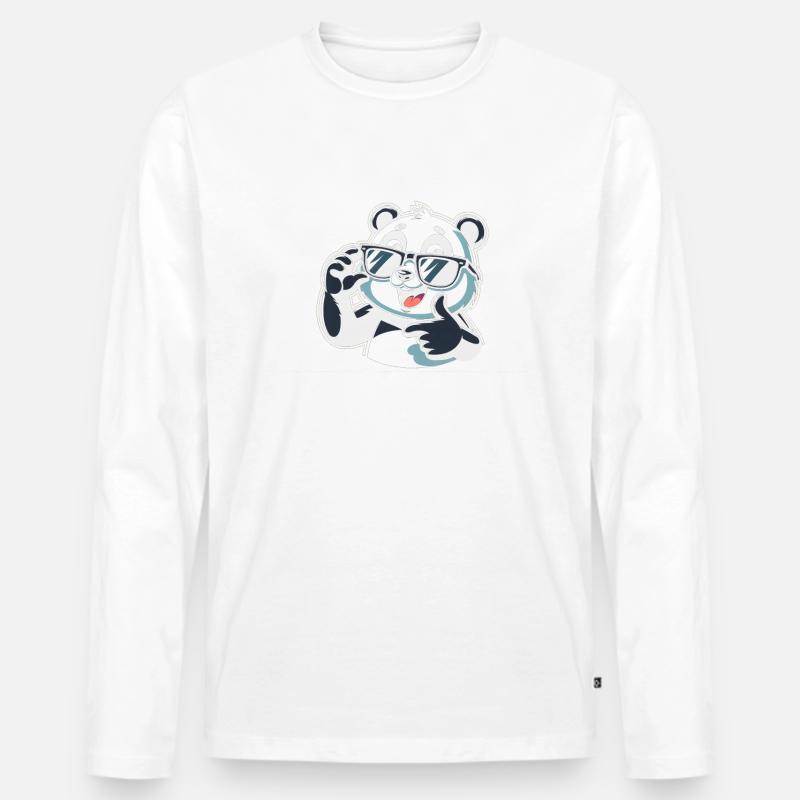 Pandabär cool - Männer Premium Bio Langarmshirt - undefined