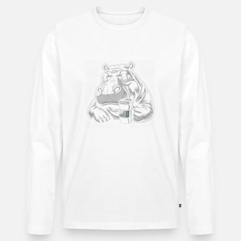 Nilpferd - Männer Premium Bio Langarmshirt - undefined