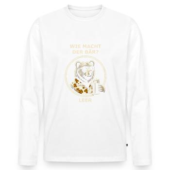 Wie macht der Bär? leer - Männer Premium Bio Langarmshirt - Weiß - Vorne - Nico (187cm)