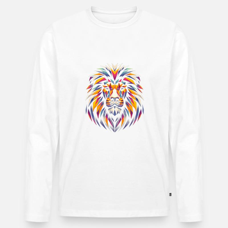 Polygon Löwe - Männer Premium Bio Langarmshirt - undefined