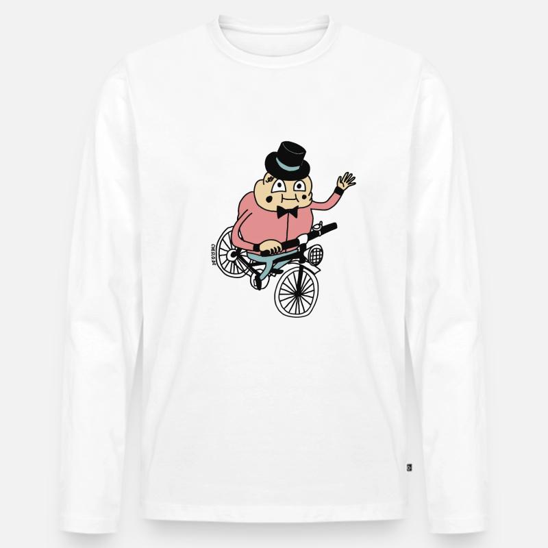 Biker by Cheslo - Männer Premium Bio Langarmshirt - Weiß