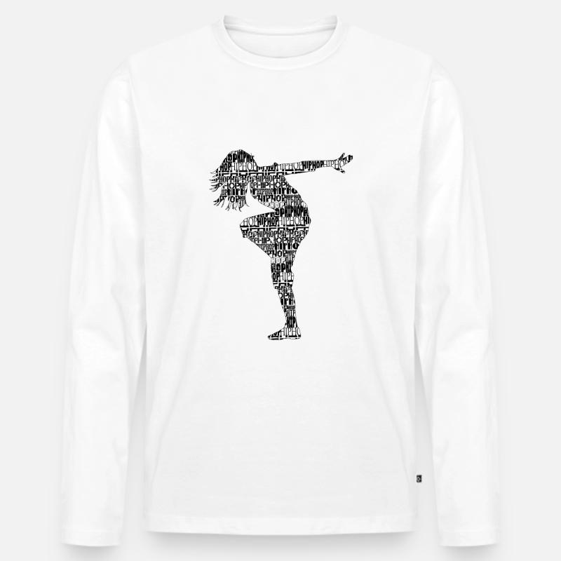 hiphop dancer - Männer Premium Bio Langarmshirt - Weiß