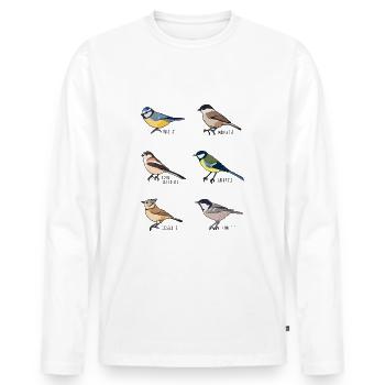 Tit Bird Collection Ornithology Geschenk - Männer Premium Bio Langarmshirt - Weiß - Vorne - Nico (187cm)