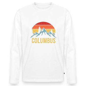 Columbus Ohio - T-shirt manches longues Premium bio Homme - blanc - Devant - Nico (187cm)