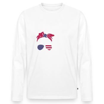Mon corps Ma décision - T-shirt manches longues Premium bio Homme - blanc - Devant - Nico (187cm)