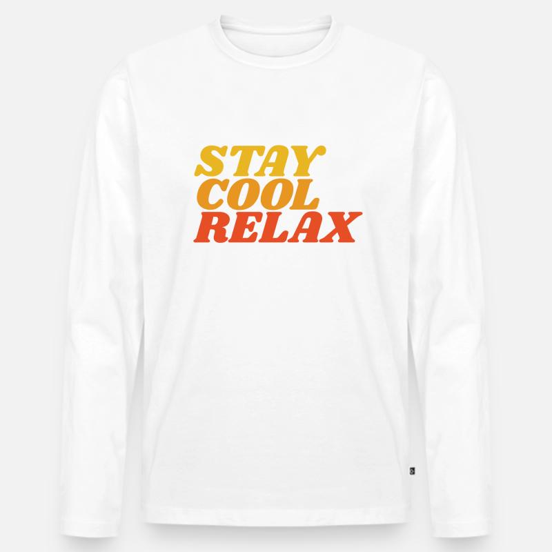 stay cool relax - Männer Premium Bio Langarmshirt - Weiß