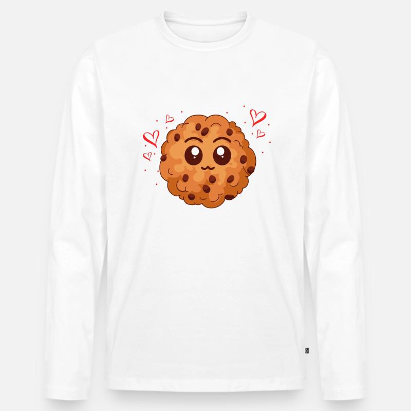 Cute Cookie Hearts - Männer Premium Bio Langarmshirt - undefined