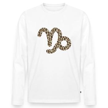 Sternzeichen Steinbock - Männer Premium Bio Langarmshirt - Weiß - Vorne - Nico (187cm)