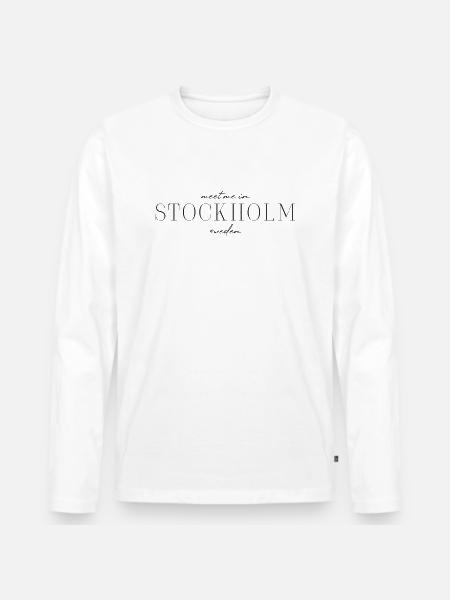 Camiseta Stockholm Style Desing - Camiseta ecológica prémium de manga larga para hombre - blanco