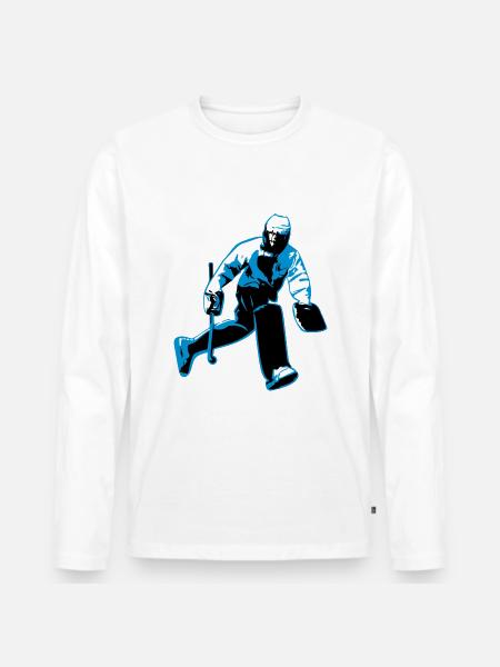 Feldhockey-Torwart - Männer Premium Bio Langarmshirt - Weiß