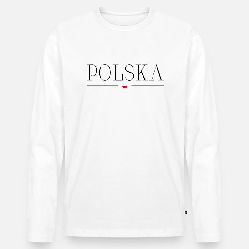 Polen - Männer Premium Bio Langarmshirt - Weiß