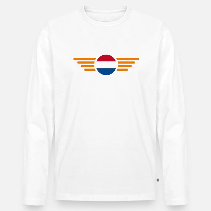 Die Niederlande - Männer Premium Bio Langarmshirt - Weiß
