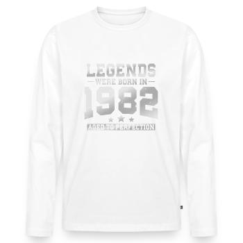 Né en 1982 Legends Cadeau d’anniversaire - T-shirt manches longues Premium bio Homme - blanc - Devant - Nico (187cm)