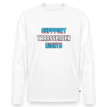Support Transgender Rights Trans Pride LGBTQ - Men's Premium Organic Long Sleeve Shirt - white - Front - Nico (187cm)