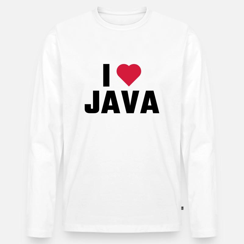 Ich liebe Java - Männer Premium Bio Langarmshirt - Weiß