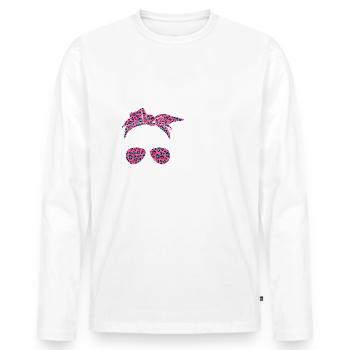 Équipe Normale - T-shirt manches longues Premium bio Homme - blanc - Devant - Nico (187cm)