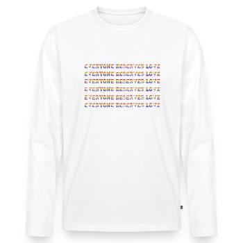 Everyone Deserves Love Regenbogen Gay Pride LGBTQ - Männer Premium Bio Langarmshirt - Weiß - Vorne - Nico (187cm)