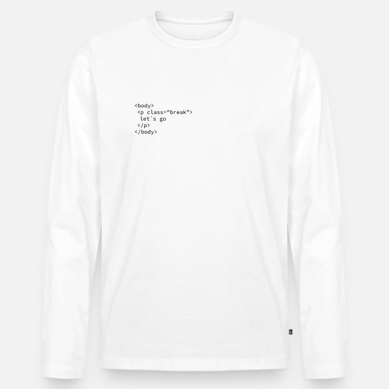Pause machen - Männer Premium Bio Langarmshirt - Weiß