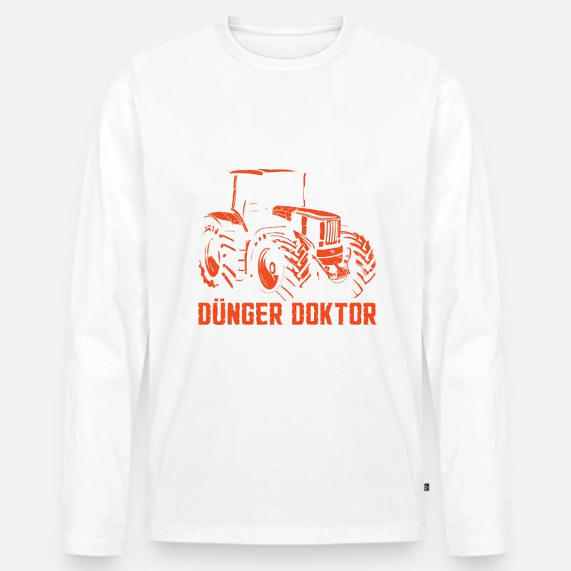 Dünger Doktor - Männer Premium Bio Langarmshirt - Weiß