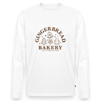 Christmas Gingerbread Bakery Gingerbread Cookies - Men's Premium Organic Long Sleeve Shirt - white - Front - Nico (187cm)