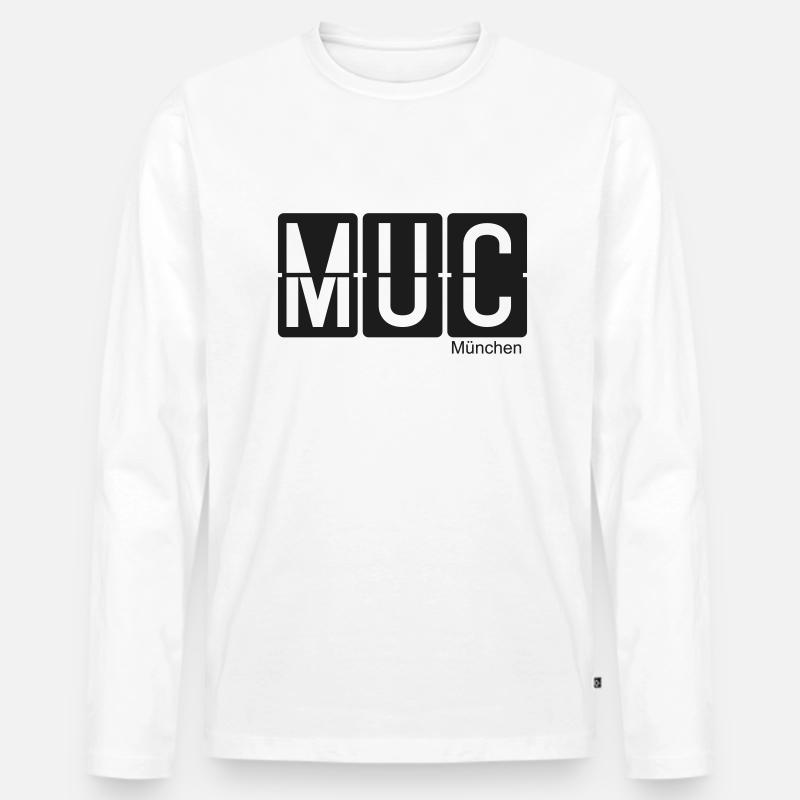München - Männer Premium Bio Langarmshirt - Weiß