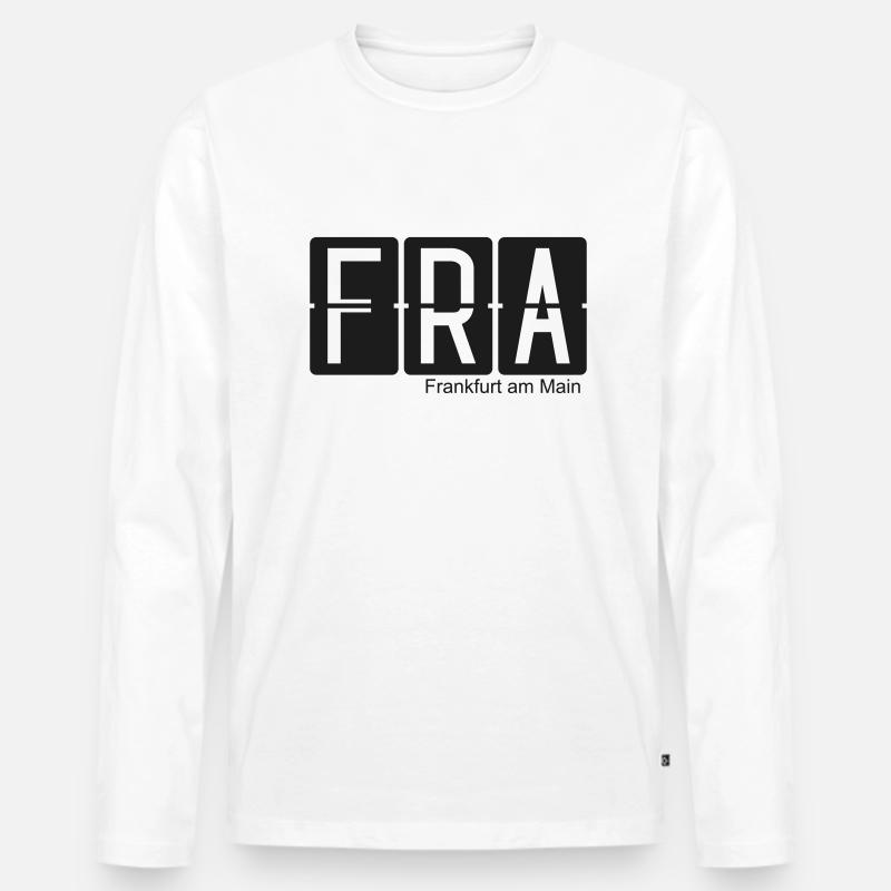 Frankfurt am Main - Männer Premium Bio Langarmshirt - Weiß