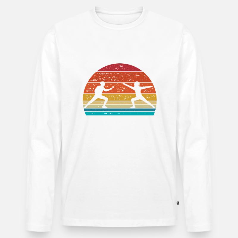 Fechten Retro - Männer Premium Bio Langarmshirt - undefined