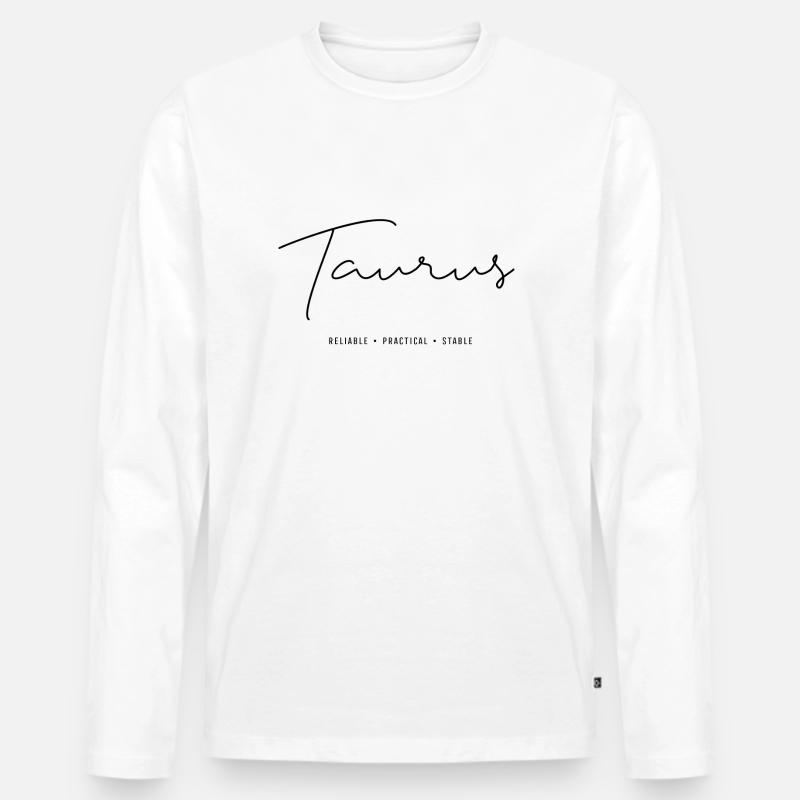 Taurus - Männer Premium Bio Langarmshirt - Weiß