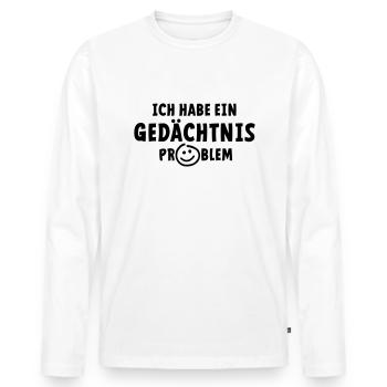 J’ai un problème de mémoire. Alzheimer, démence. - T-shirt manches longues Premium bio Homme - blanc - Devant - Nico (187cm)